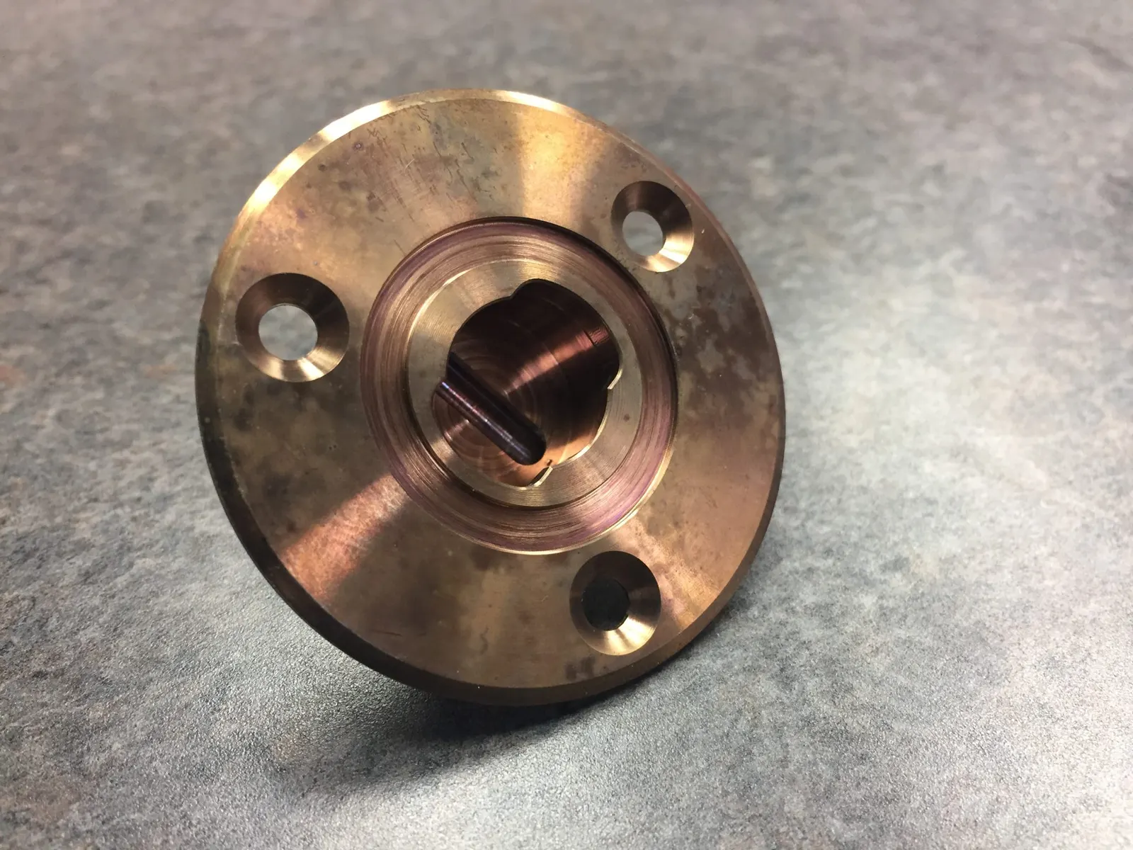 Brass turned flange with bolt circle